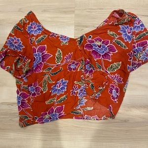 Vintage forever 21 flower orange top